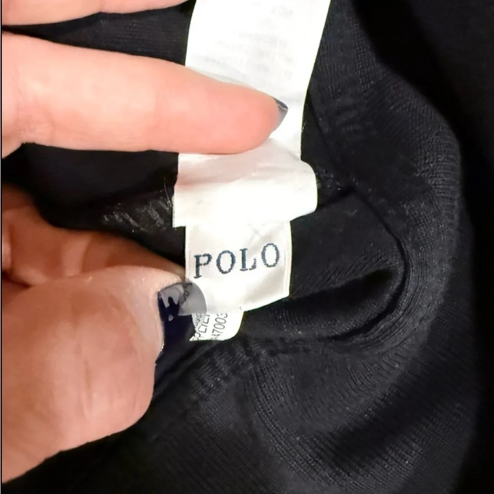 Polo Ralph Lauren Interlock Track Jacket Black White Stripe Mockneck Full Zip L